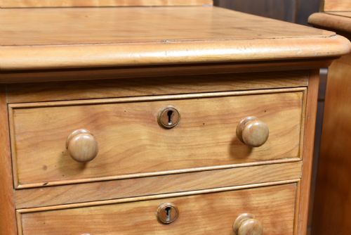 PAIR OF VICTORIAN SATIN BIRCH BEDSIDE DRAWERS - ADDITIONAL PHOTO 1
