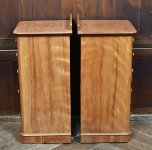 PAIR OF VICTORIAN SATIN BIRCH BEDSIDE DRAWERS - ADDITIONAL PHOTO 3