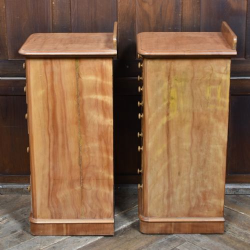 PAIR OF VICTORIAN SATIN BIRCH BEDSIDE DRAWERS - ADDITIONAL PHOTO 6