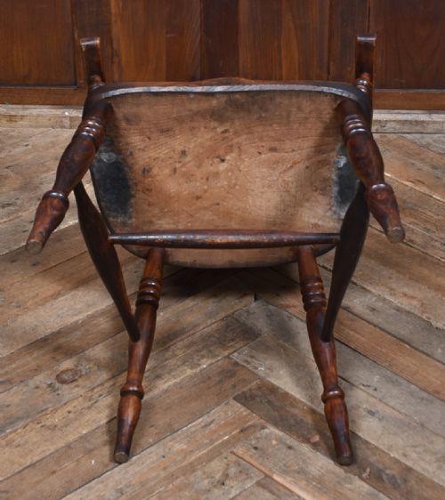 EDWARDIAN OAK AND ELM WINDSOR ARMCHAIR - ADDITIONAL PHOTO 8