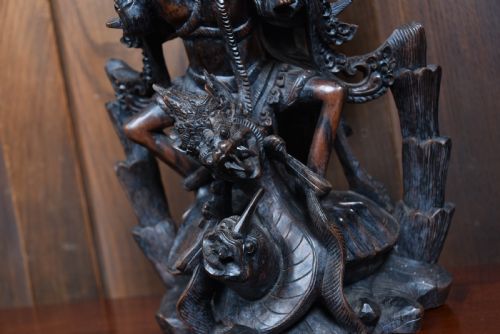 HAND CARVED WOODEN SCULPTURE OF GARUDA - ADDITIONAL PHOTO 4