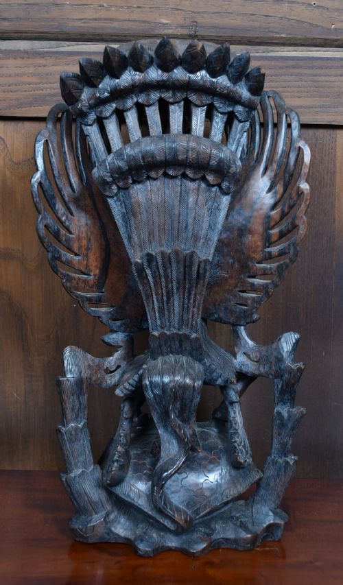 HAND CARVED WOODEN SCULPTURE OF GARUDA - ADDITIONAL PHOTO 8