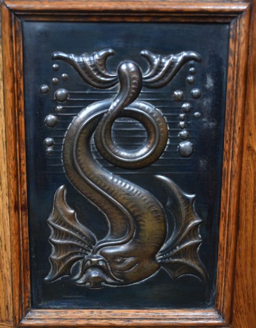 ART NOUVEAU OAK HALL STAND - ADDITIONAL PHOTO 9