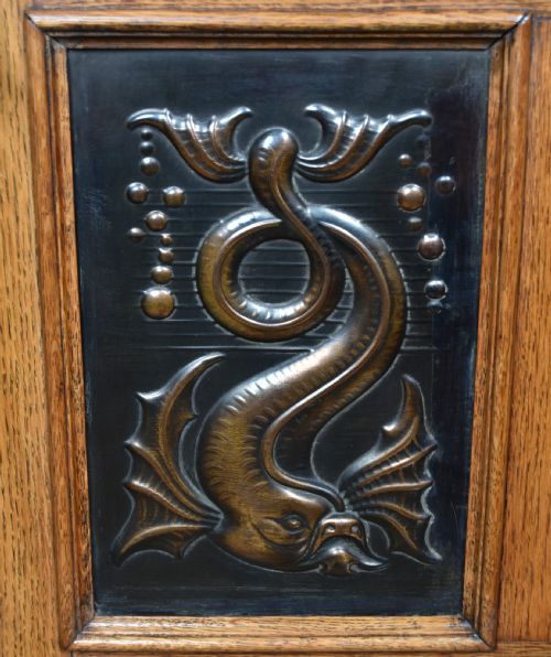 ART NOUVEAU OAK HALL STAND - ADDITIONAL PHOTO 11