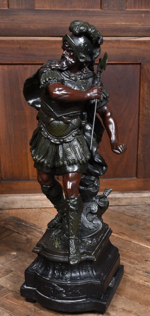 PAIR OF SPELTER WARRIOR FIGURES - ADDITIONAL PHOTO 1