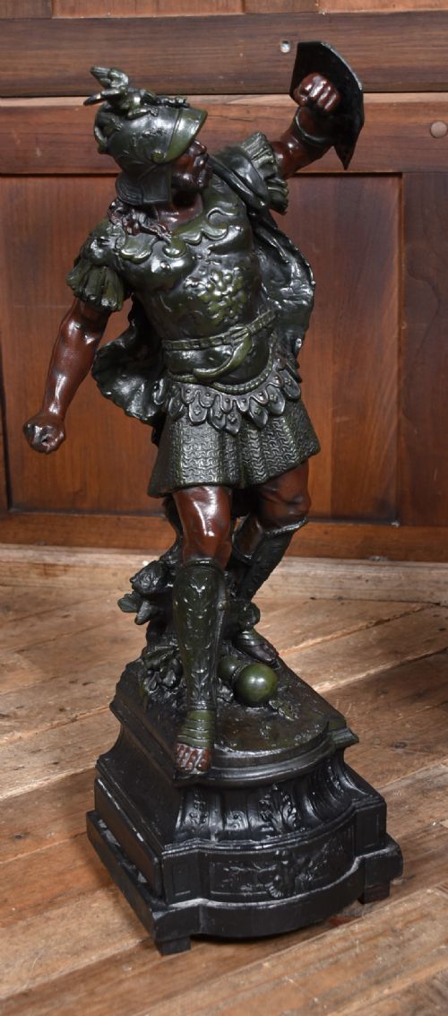 PAIR OF SPELTER WARRIOR FIGURES - ADDITIONAL PHOTO 2