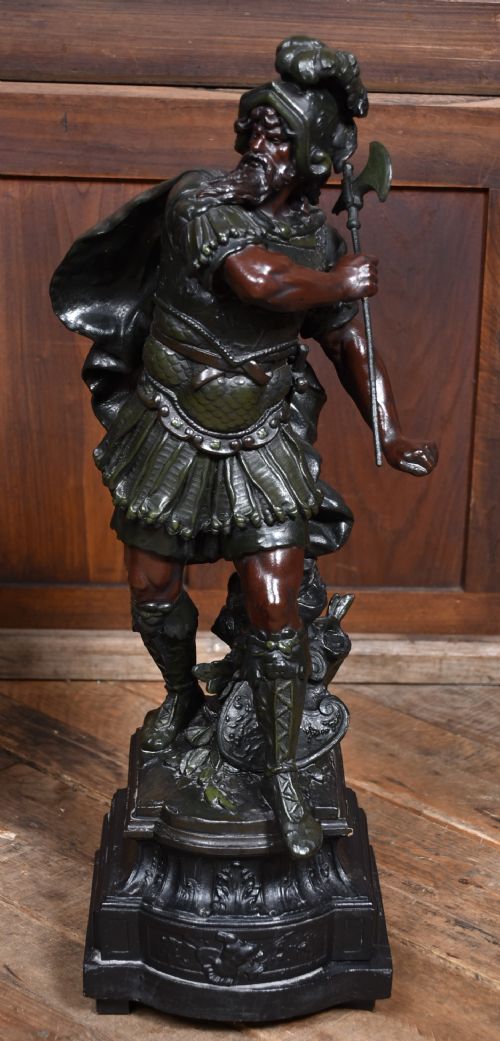 PAIR OF SPELTER WARRIOR FIGURES - ADDITIONAL PHOTO 4