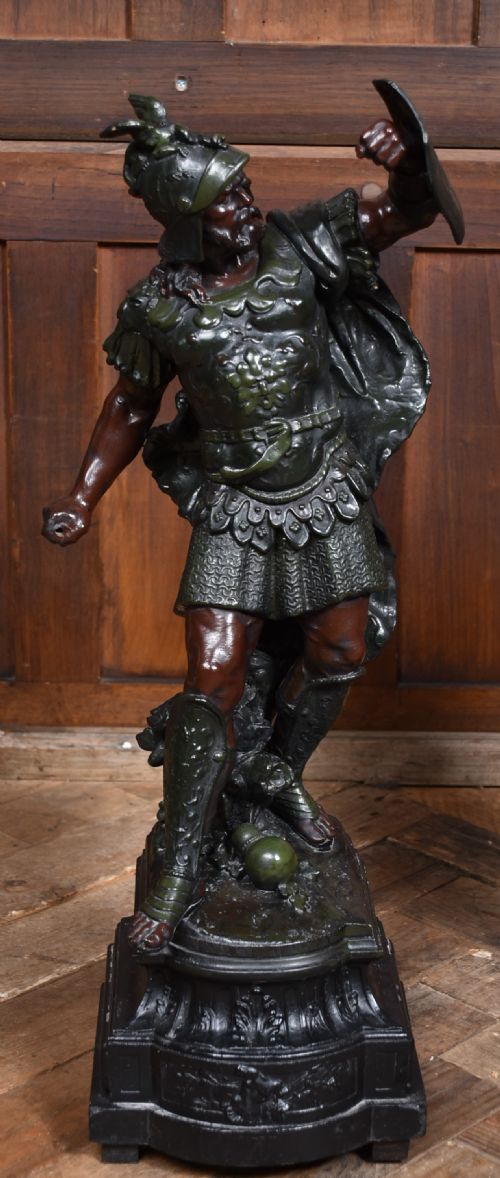 PAIR OF SPELTER WARRIOR FIGURES - ADDITIONAL PHOTO 5