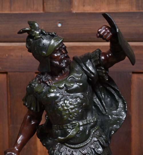 PAIR OF SPELTER WARRIOR FIGURES - ADDITIONAL PHOTO 6