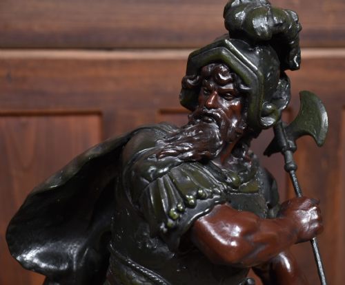 PAIR OF SPELTER WARRIOR FIGURES - ADDITIONAL PHOTO 9