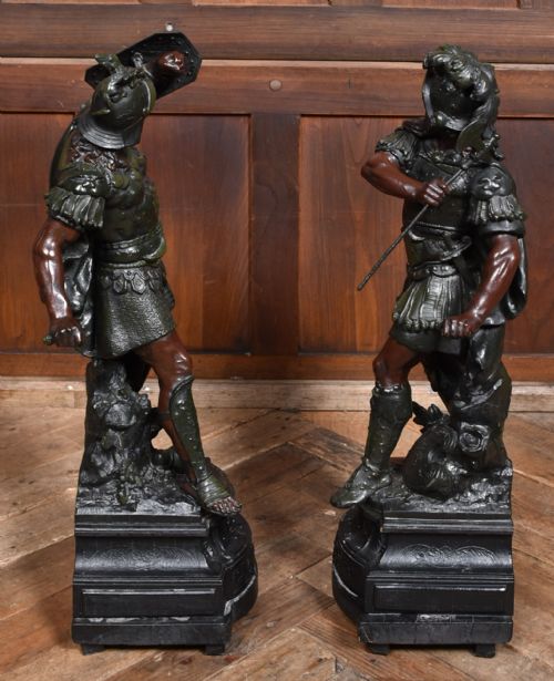 PAIR OF SPELTER WARRIOR FIGURES - ADDITIONAL PHOTO 12