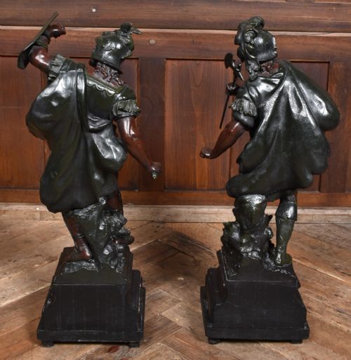 PAIR OF SPELTER WARRIOR FIGURES - ADDITIONAL PHOTO 13