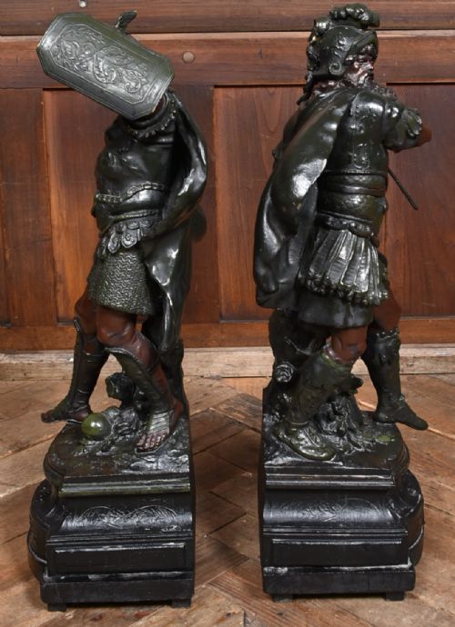 PAIR OF SPELTER WARRIOR FIGURES - ADDITIONAL PHOTO 14