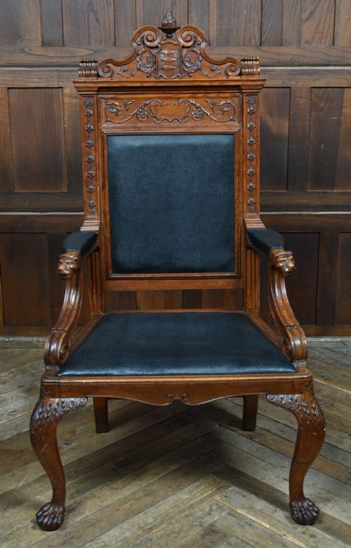 19TH CENTURY OAK ARM CHAIR - ADDITIONAL PHOTO 1