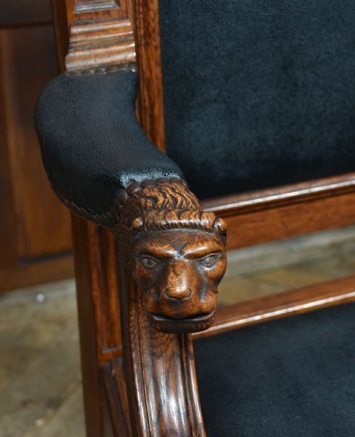 19TH CENTURY OAK ARM CHAIR - ADDITIONAL PHOTO 4