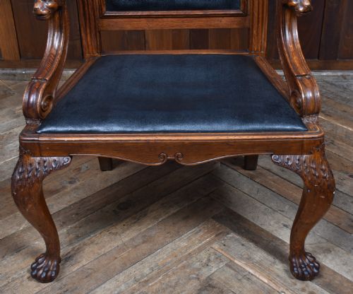 19TH CENTURY OAK ARM CHAIR - ADDITIONAL PHOTO 5