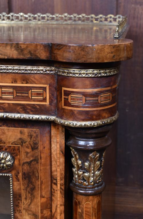 VICTORIAN BURR WALNUT PIER CABINET DISPLAY CABINET - ADDITIONAL PHOTO 2