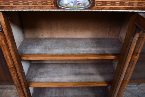 VICTORIAN BURR WALNUT PIER CABINET DISPLAY CABINET - ADDITIONAL PHOTO 9