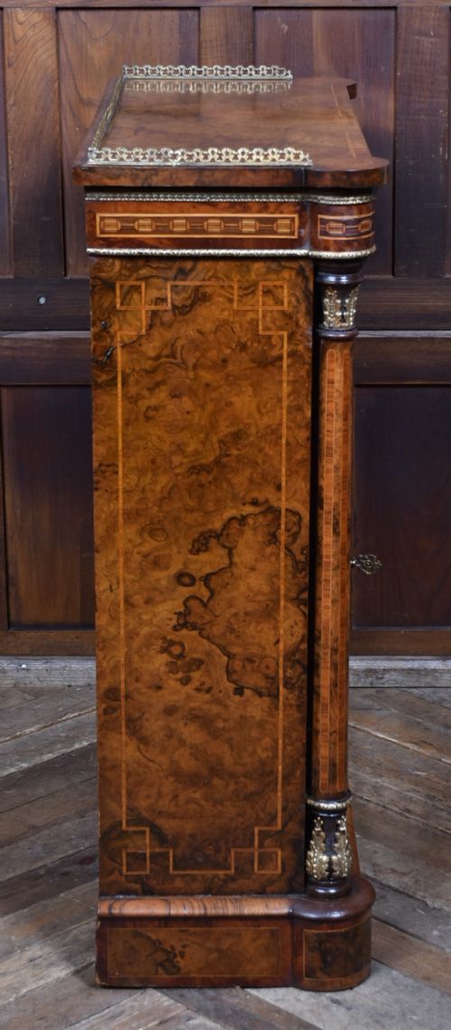 VICTORIAN BURR WALNUT PIER CABINET DISPLAY CABINET - ADDITIONAL PHOTO 13