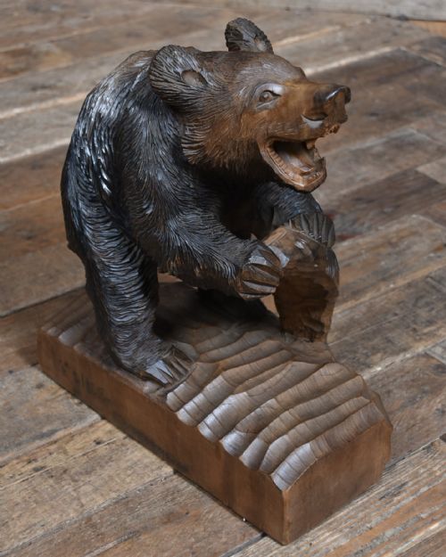japanese kibori kuma handcarved bear - CATEGORY: ANTIQUE SCULPTURES - DATED 19TH CENTURY