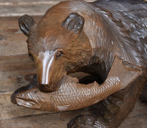 JAPANESE KIBORI KUMA HANDCARVED BEAR - ADDITIONAL PHOTO 1