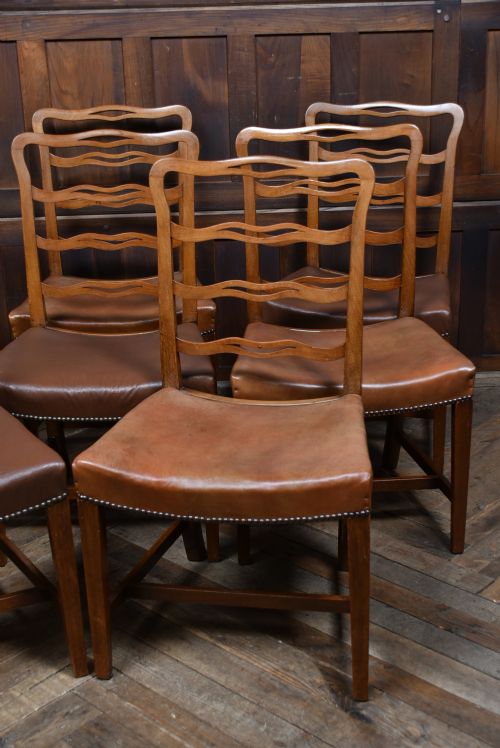 SET OF 8 EDWARDIAN LADDERBACK CHAIRS - ADDITIONAL PHOTO 1