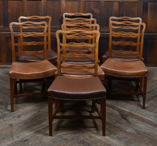 SET OF 8 EDWARDIAN LADDERBACK CHAIRS - ADDITIONAL PHOTO 3