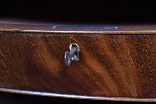EDWARDIAN MAHOGANY BOW FRONT CHEST OF DRAWERS - ADDITIONAL PHOTO 4