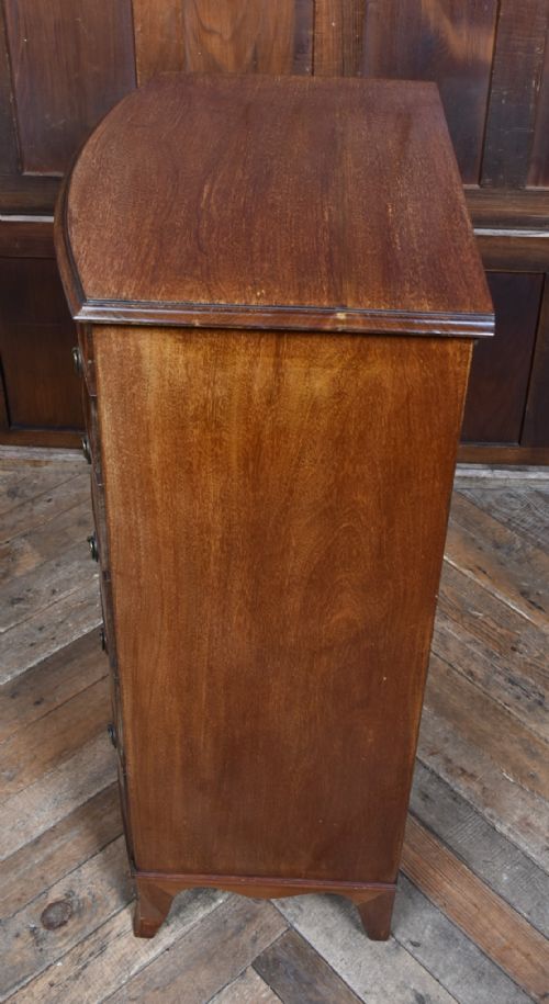 EDWARDIAN MAHOGANY BOW FRONT CHEST OF DRAWERS - ADDITIONAL PHOTO 12