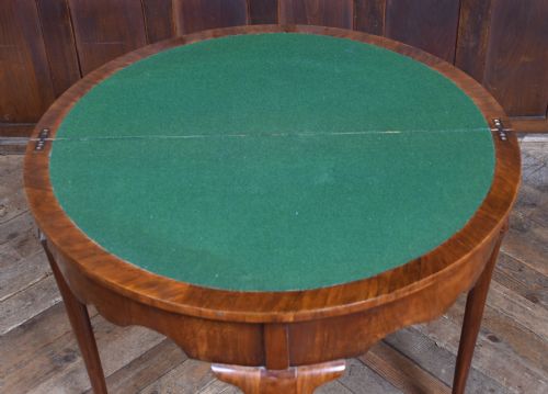 WALNUT DEMI LUNE FOLD OVER CARD TABLE - ADDITIONAL PHOTO 9