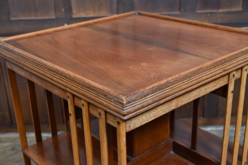 EDWARDIAN WALNUT REVOLVING BOOKCASE - ADDITIONAL PHOTO 2