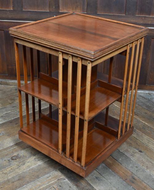 EDWARDIAN WALNUT REVOLVING BOOKCASE - ADDITIONAL PHOTO 5