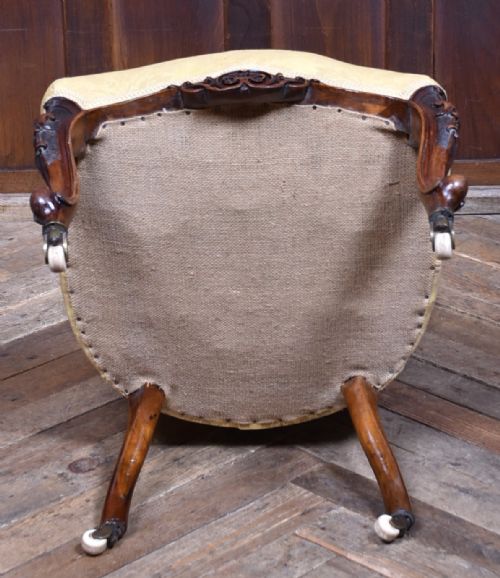 VICTORIAN WALNUT SPOON BACK NURSING CHAIR - ADDITIONAL PHOTO 8