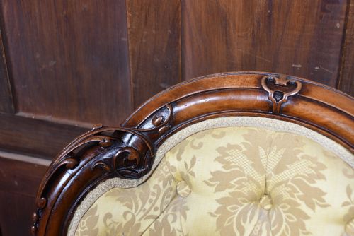 VICTORIAN WALNUT SPOON BACK NURSING CHAIR - ADDITIONAL PHOTO 12