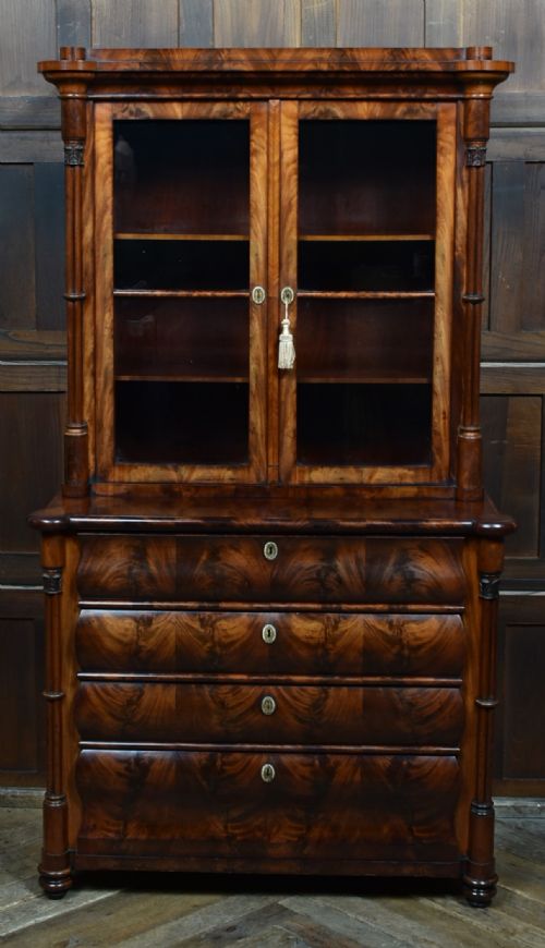 19THCENTURY FRENCH FLAME MAHOGANY BOOKCASE - ADDITIONAL PHOTO 1