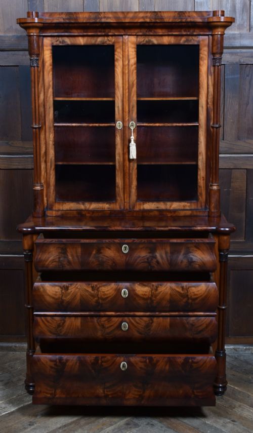 19THCENTURY FRENCH FLAME MAHOGANY BOOKCASE - ADDITIONAL PHOTO 8