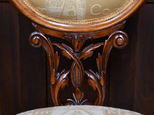 PAIR OF VICTORIAN WALNUT PARLOUR CHAIRS HIS AND HERS - ADDITIONAL PHOTO 9