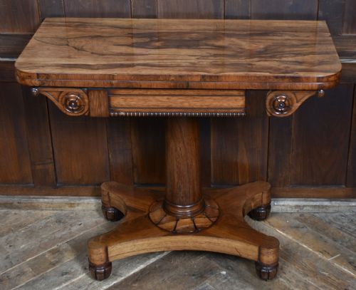 VICTORIAN ROSEWOOD FOLDOVER TEA TABLE - ADDITIONAL PHOTO 2
