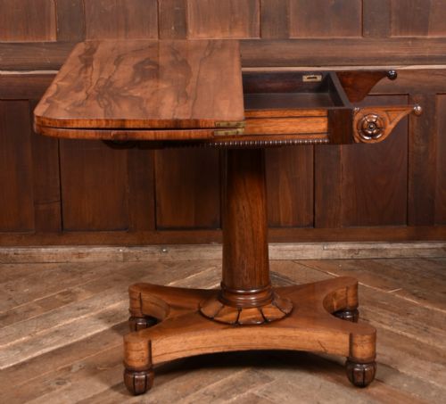 VICTORIAN ROSEWOOD FOLDOVER TEA TABLE - ADDITIONAL PHOTO 11
