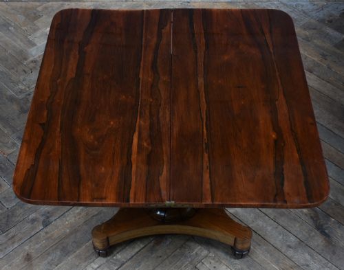 VICTORIAN ROSEWOOD FOLDOVER TEA TABLE - ADDITIONAL PHOTO 13
