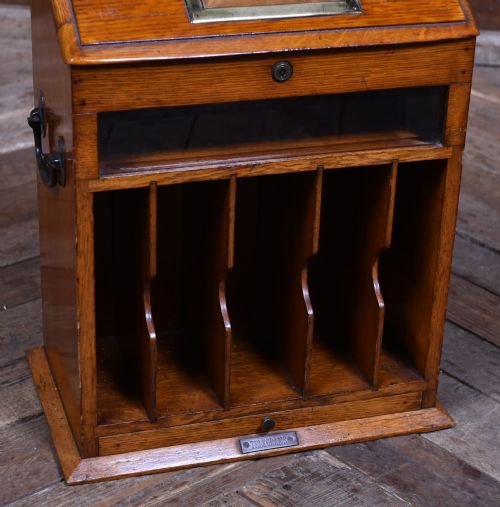 EDWARDIAN COUNTRY HOUSE OAK LETTER BOX - ADDITIONAL PHOTO 3