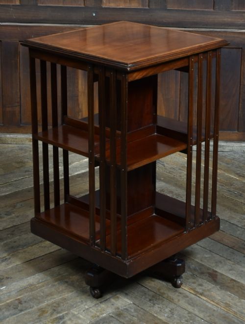 EDWARDIAN MAHOGANY REVOLVING BOOKCASE - ADDITIONAL PHOTO 2