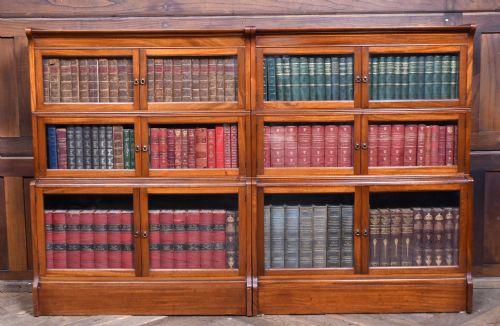 PAIR OF EDWARDIAN MAHOGANY SECTIONAL BARRISTER BOOKCASES - ADDITIONAL PHOTO 1