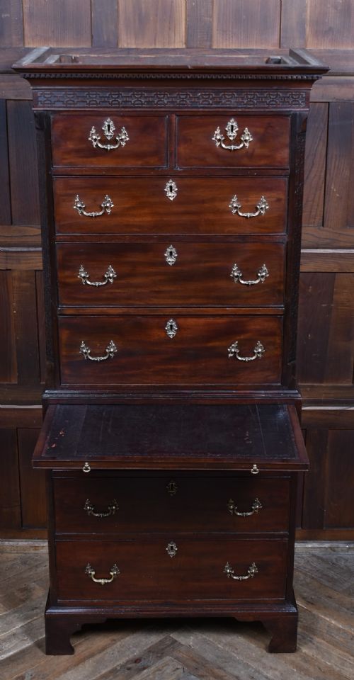 GEORGIAN MAHOGANY CHEST ON CHEST - ADDITIONAL PHOTO 8