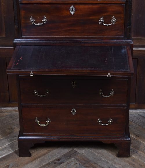GEORGIAN MAHOGANY CHEST ON CHEST - ADDITIONAL PHOTO 9