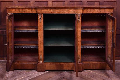 VICTORIAN WALNUT BREAKFRONT BOOKCASE - ADDITIONAL PHOTO 9
