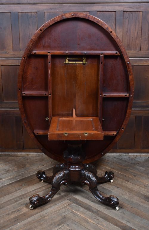 VICTORIAN WALNUT SNAP TOP TABLE - ADDITIONAL PHOTO 3