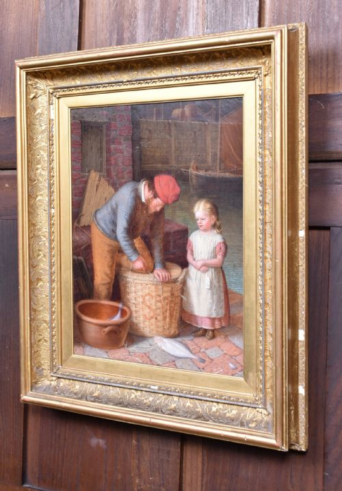 OIL ON PANEL BY JAMES KYD PACKING FOR MARKET - ADDITIONAL PHOTO 1
