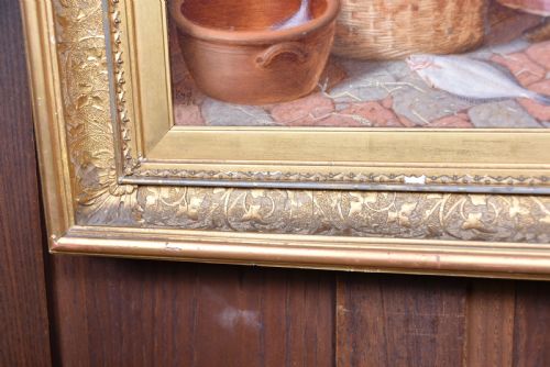 OIL ON PANEL BY JAMES KYD PACKING FOR MARKET - ADDITIONAL PHOTO 4
