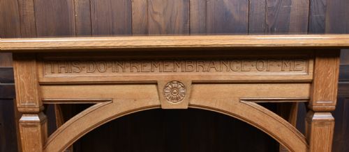 GOTHIC REVIVAL OAK ALTAR TABLE BY J G W SONS LTD OF EDINBURGH - ADDITIONAL PHOTO 2